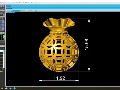 Luxury Money Bag Pendant Jewelry  4009 3D print model