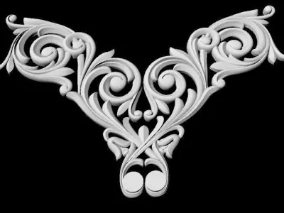 Central decor ornament for furniture 3D model 506