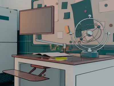 Stylized Laboratory Diorama - 3D Model-Game Ready-PBR Textures 3D model