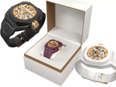 V-Legend Skeleton Watch VE7L00123 Low-poly 3D model