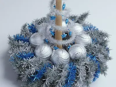 Christmas Silver Wreath 3D model