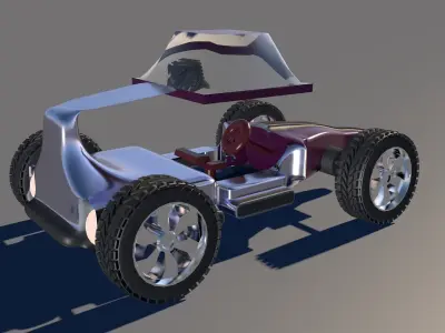 Car For Video Games six Low-poly 3D model