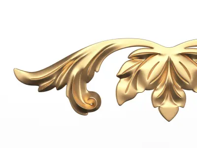 Carved Plaster Molding Decoration 02 Low-poly 3D model