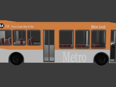 Lowpoly Bus Free low-poly 3D model