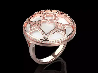 Luxury Womens Jewelry Ring with Seashell jr00221 3D print model