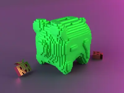 Voxel piggy bank Free 3D print model