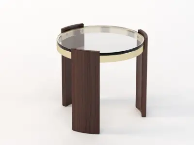 Figured Eucalyptus Bowen Round Side Table 3D model