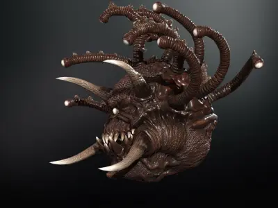 EvilEye demon head Low-poly 3D model