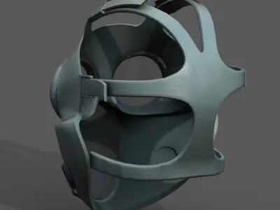 Gas mask protection pollution fantasy scifi military helmet  Low-poly 3D model