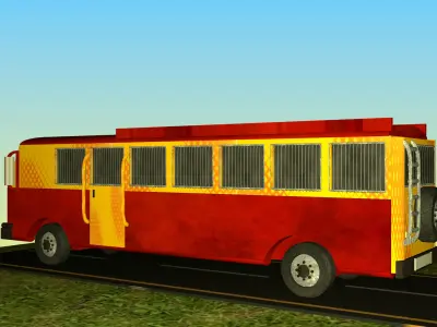 Indian Bus Model Type 3 Free low-poly 3D model