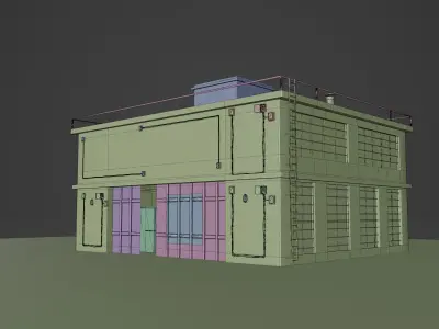 Low-Poly Warehouse with 4k textures Low-poly 3D model
