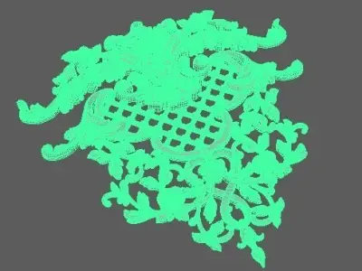 Central decor ornament for furniture 3D model