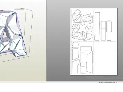 Lowpoly letter A polygonal 3D print model