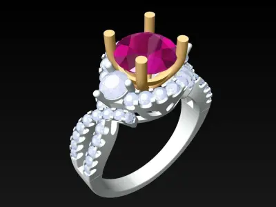 Diamond Ring - Womens Rings - N2396 3D print model