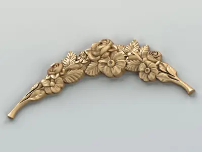 Carved decor horizontal 046 3D model
