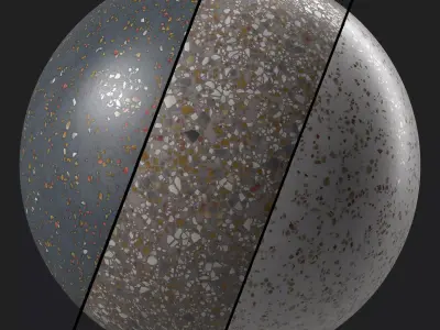 Terrazzo Materials 18- by Sbsar Generatator - Pbr 4k Seamless Texture