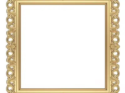Classic Frame and Mirror 076 Low-poly 3D model