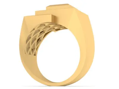 Geometric Square Diamond Men Ring 3D Model for Jewelry  2740 3D print model