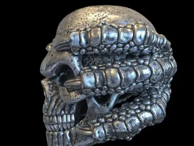 skull Pendant jewelry with claws vol1  3D print model