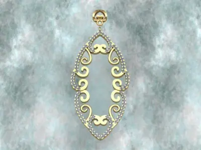 Luxury Diamond Golden Necklace  3D print model