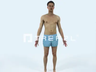 Virtue G Beach Animated Rigged Sports Man Low-poly 3D model