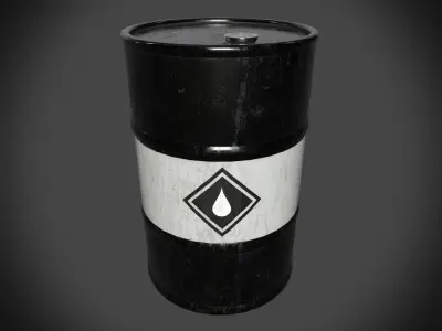 Metal Oil Barrel PBR Low-poly 3D model Low-poly 3D model