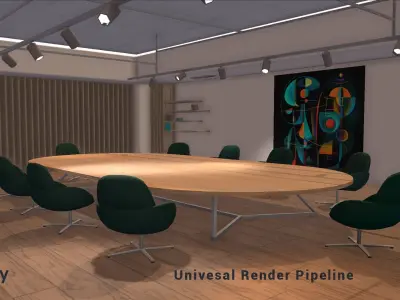 Conference Room 02 Unity Asset Low-poly 3D model