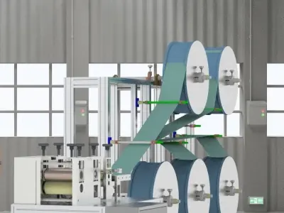 KN95 semi-automatic production machine 3D model