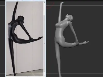 Ballet Girl Floor Lamp 3D print model