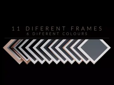 Picture Poster Decorative Frame Designs 3D Model Interior Scene 3D model