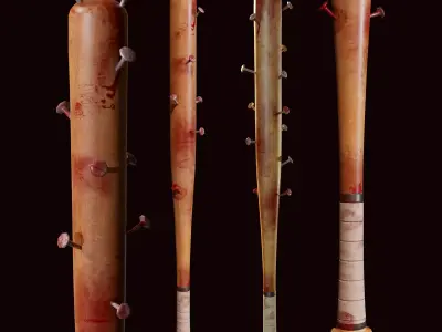 Baseball bat Low-poly 3D model