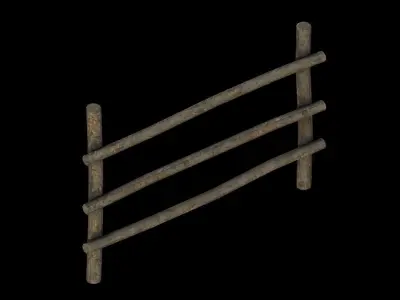 Modular Fence Pack 1 Low-poly 3D model