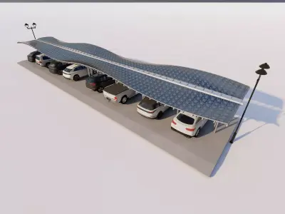 Roof Parking-Parking Lot 3D model purchase