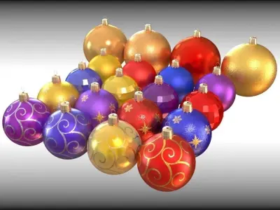 Christmas tree decorations 3D model