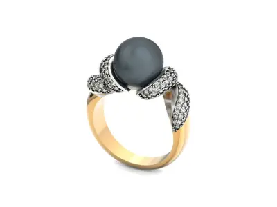 diamond pearl ring  1383 3D print model