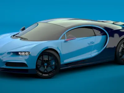 Bugatti Chiron Sport 2021 Blue 3D model