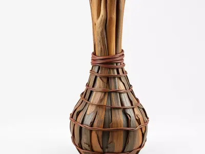 Woven Natural Decorative Vase Low-poly 3D model