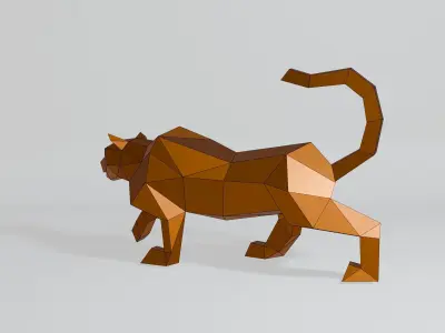 Polygonal Cheetah Low-poly 3D model