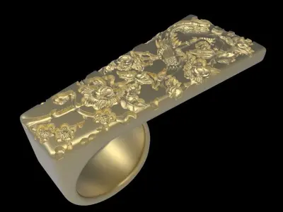 adjustable ring version 2 with engraving 4  3D print model