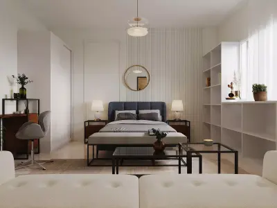 Hotel and Master Bedroom Low-poly 3D model