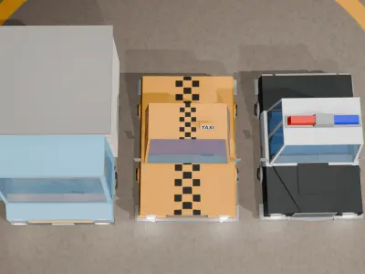 Stylized Low Poly Cars Bundle Game Ready Low-poly 3D model