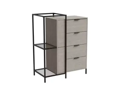 Modern Hybrid Shelf And Accent Chest Low-poly 3D model