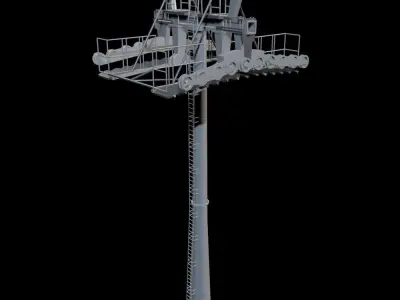 Ropeway Tower Low-poly 3D model