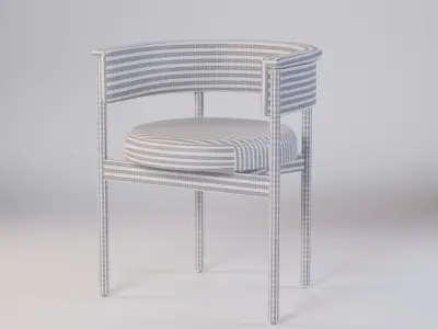 Minatomirai cafe chair 56x53x67 Low-poly 3D model