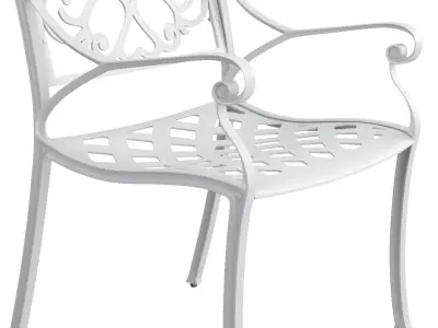 Home Styles Biscayne Set of 2 White Metal Frame Stationary chair 3D model