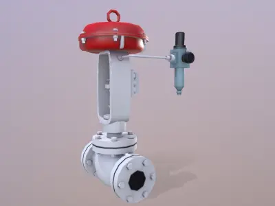 Temperature Control Valve Low-poly 3D model