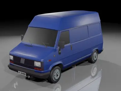 FIAT DUCATO MAXI van low poly car Low-poly 3D model