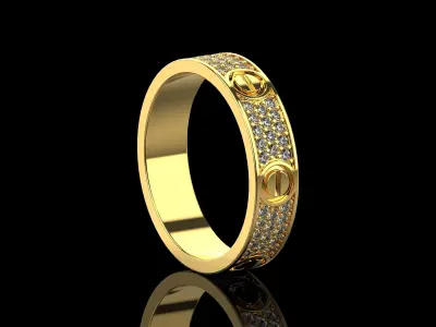 Love Diamonds Ring 21 Size N160 3D print model