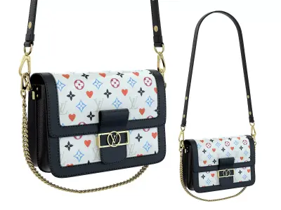 Louis Vuitton Dauphine Bag Black White Monogram 3D model