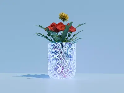 BEAUTIFUL VASE WITH FLOWERS Free 3D model